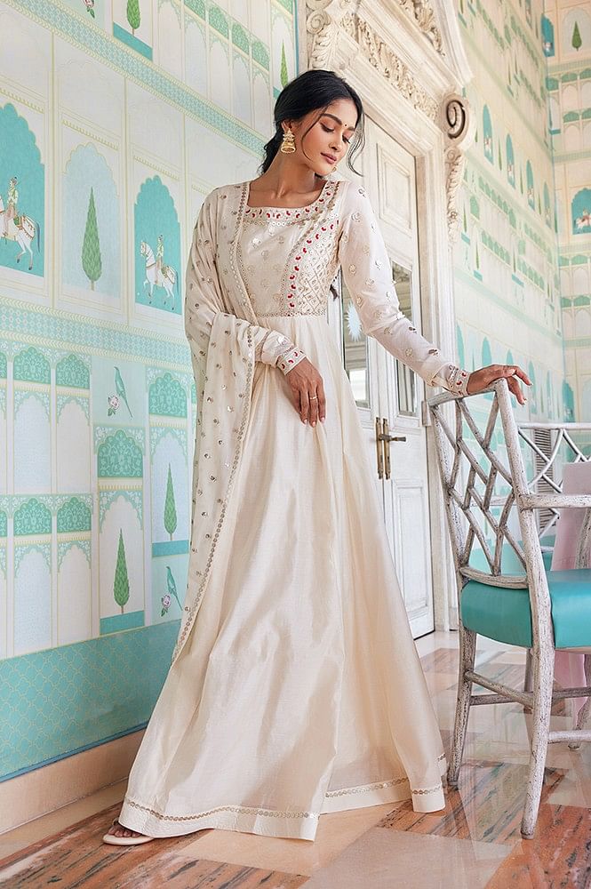 Ladies Chanderi Anarkali Suit at Rs 2990 | South Delhi | New Delhi | ID:  2852578983130